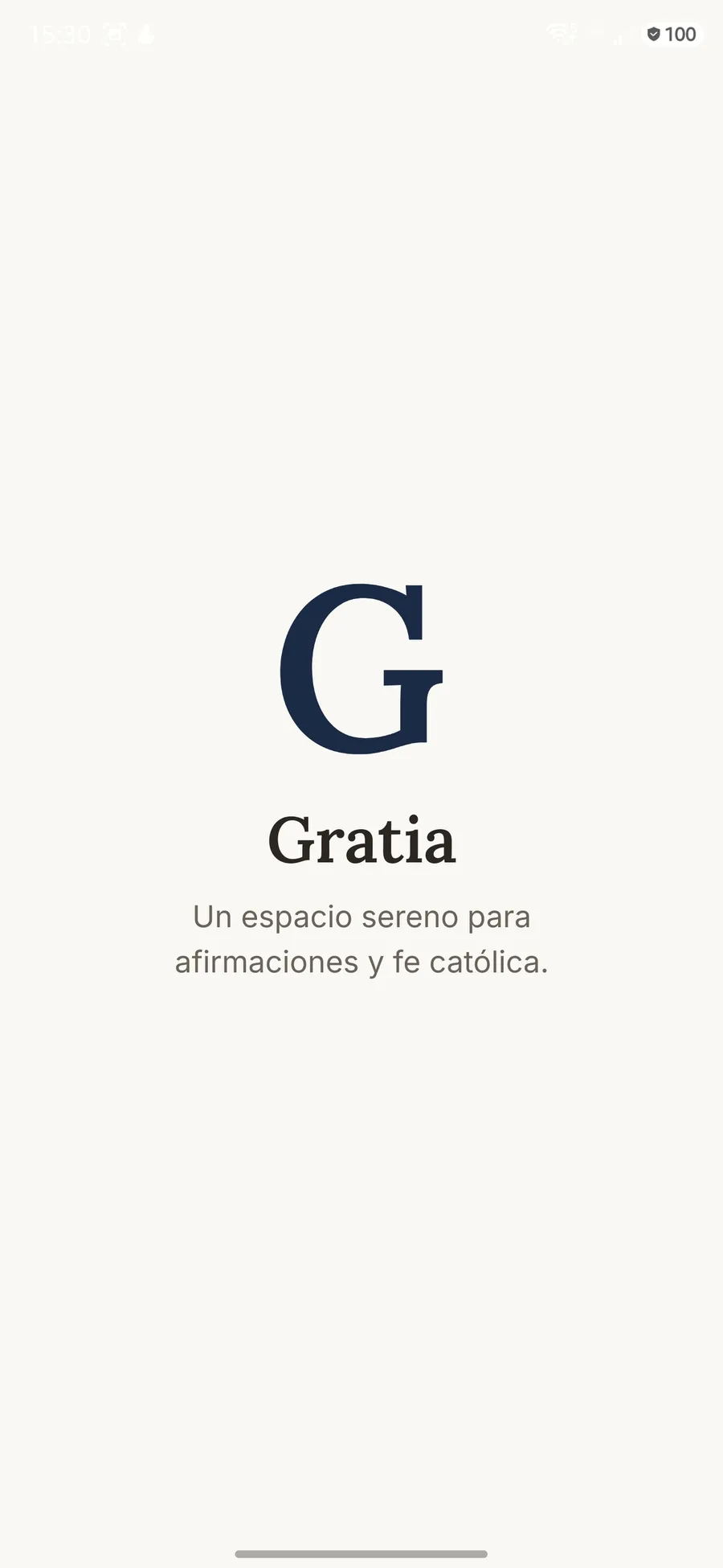 La app Gratia abierta en el móvil